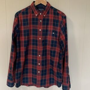 Joules Hewitt Red-Navy Plaid Button Down Shirt Sz M